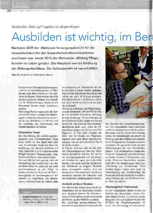 Vorschauseite 1: Ausbildung ist wichtig, im Beruf halten unumgänglich