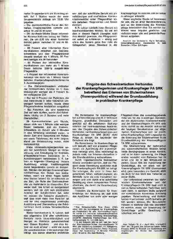 Vorschauseite 2: Forschungsprojekt in England: Ready for Report Nurse?