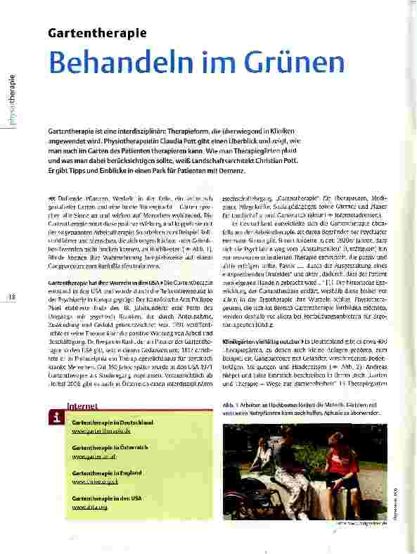 Vorschauseite 1: Gartentherapie Behandeln im Grünen