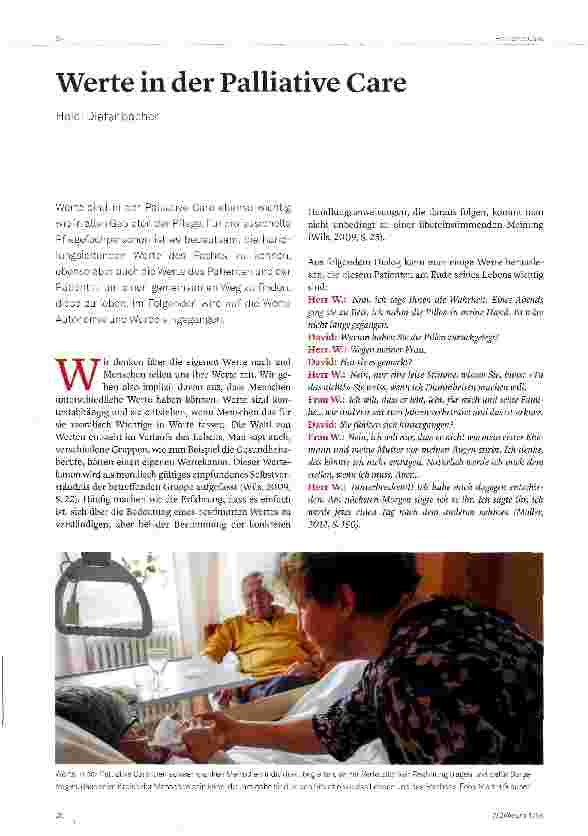 Vorschauseite 1: Werte in der Palliative Care