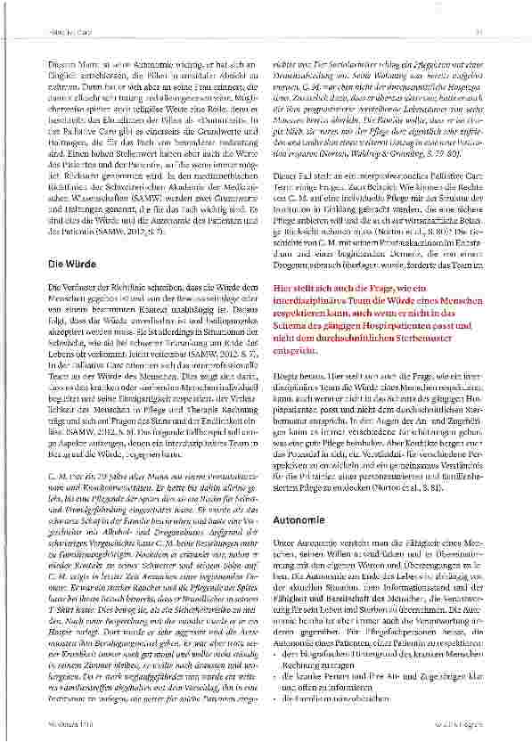 Vorschauseite 2: Werte in der Palliative Care