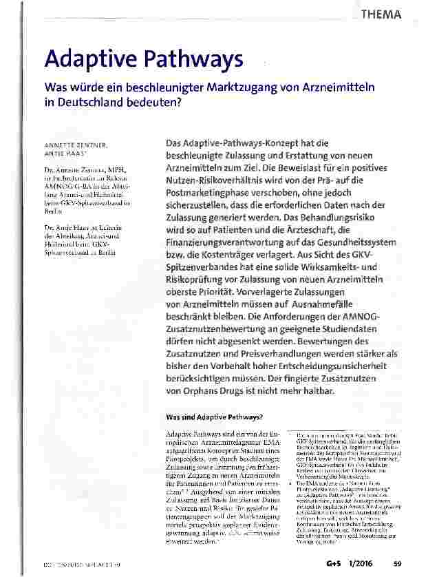 Vorschauseite 1: Adaptive Pathways
