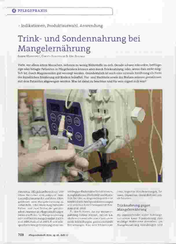 Vorschauseite 1: Trinkund Sondennahrung bei Mangelernährung