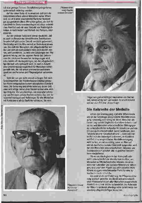 Vorschauseite 2: Falsche Fragen, falsche Antworten Die Pflegeversicherung führt in die psychosoziale Katastrophe
