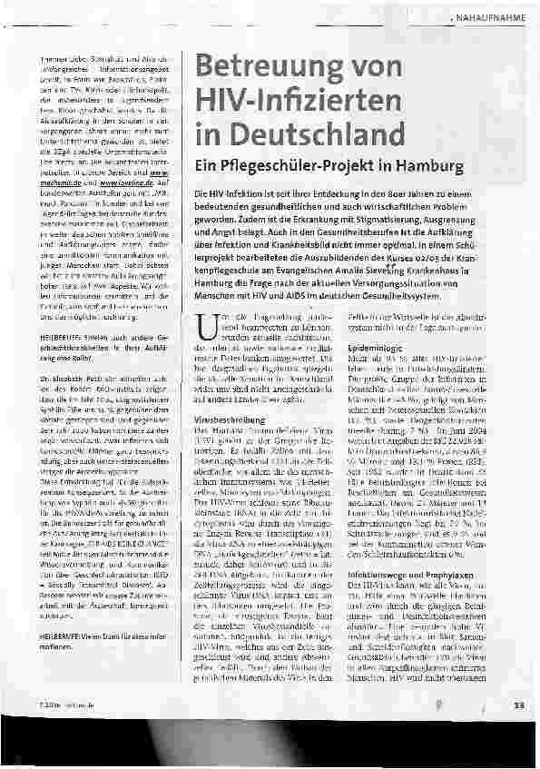 Vorschauseite 2: Die Gefahr ist längst noch nicht gebanntHIV-Prävention braucht neue Impulse