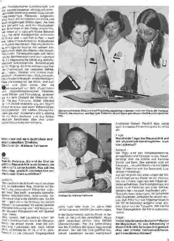 Vorschauseite 4: Rheumaklinik u.physikalisch-balneologisches Institut Leukerbad (Wallis