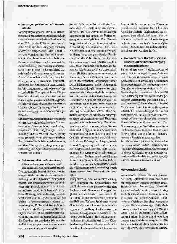 Vorschauseite 6: Arzneimitteltherapieder Patienten im Krankenhaus