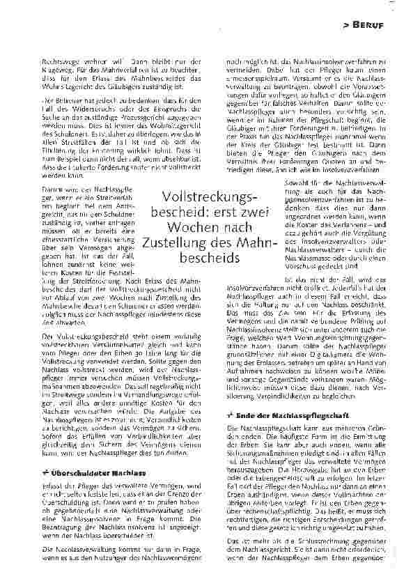 Vorschauseite 4: Berufliche Perspektiven Der Betreuer als Nachlasspfleger
