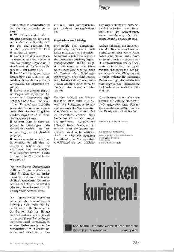 Vorschauseite 4: Der weite Weg des Spenderorgans2. Teil: Ablauf einer Organtransplantation am Beispiel der Nierentransplantation