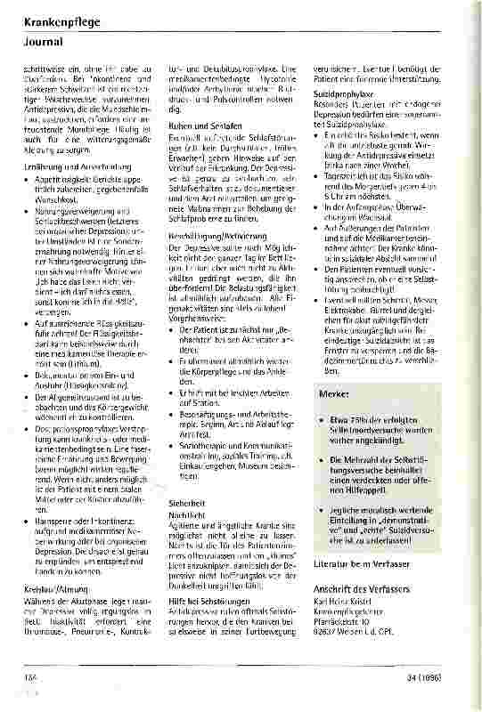 Vorschauseite 4: Der depressive Mensch - pflegerische Schwerpunkte