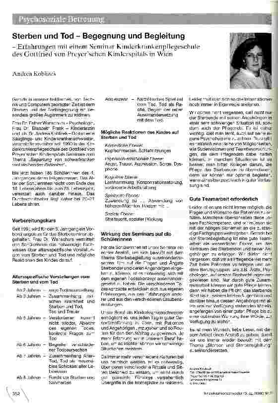 Vorschauseite 1: Sterben und Tod - Begegnung und Begleitung