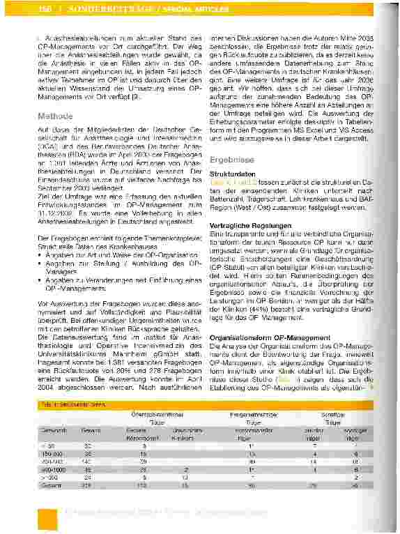 Vorschauseite 2: Entwicklungsstand im OP-Management