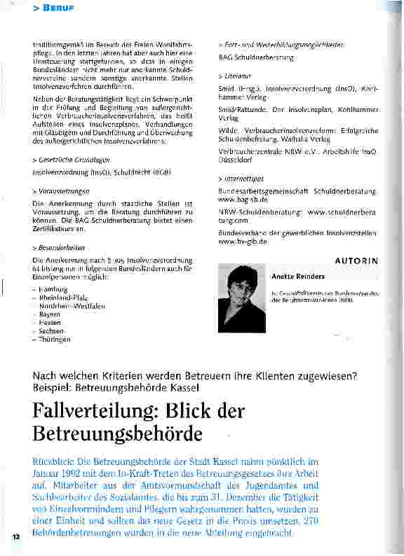 Vorschauseite 1: Fallverteilung: Blick der BetreuungsbehördeNach welchen Kriterien werden Betreuern ihre Klienten zugewiesen? Beispiel: Betreuungsbehörde Kassel