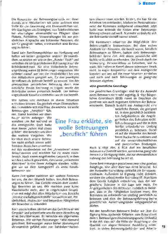 Vorschauseite 2: Fallverteilung: Blick der BetreuungsbehördeNach welchen Kriterien werden Betreuern ihre Klienten zugewiesen? Beispiel: Betreuungsbehörde Kassel
