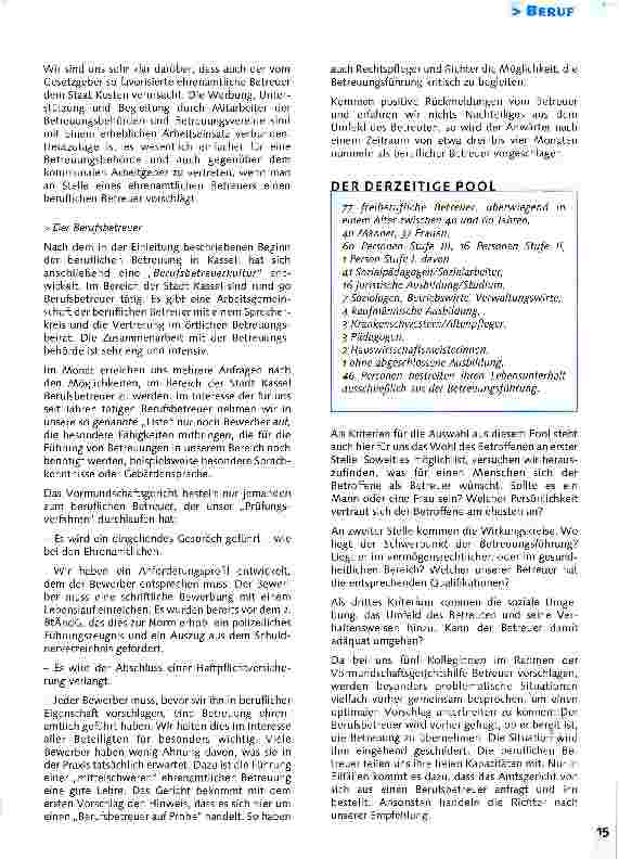 Vorschauseite 4: Fallverteilung: Blick der BetreuungsbehördeNach welchen Kriterien werden Betreuern ihre Klienten zugewiesen? Beispiel: Betreuungsbehörde Kassel