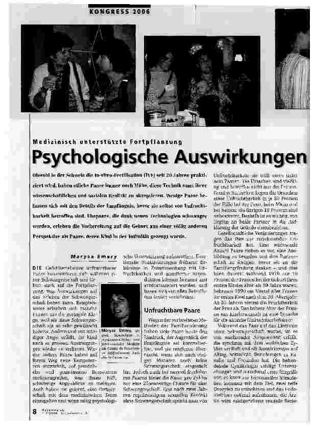 Vorschauseite 1: MEDIZINISCH UNTERSTÜTZTE FORTPFLANZUNGPSYCHOLOGISCHE AUSWIRKUNGEN