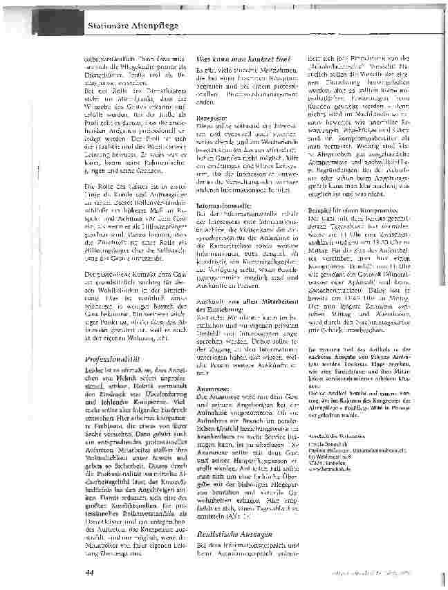 Vorschauseite 3: Mehr Service in der KurzzeitpflegeTeil 1