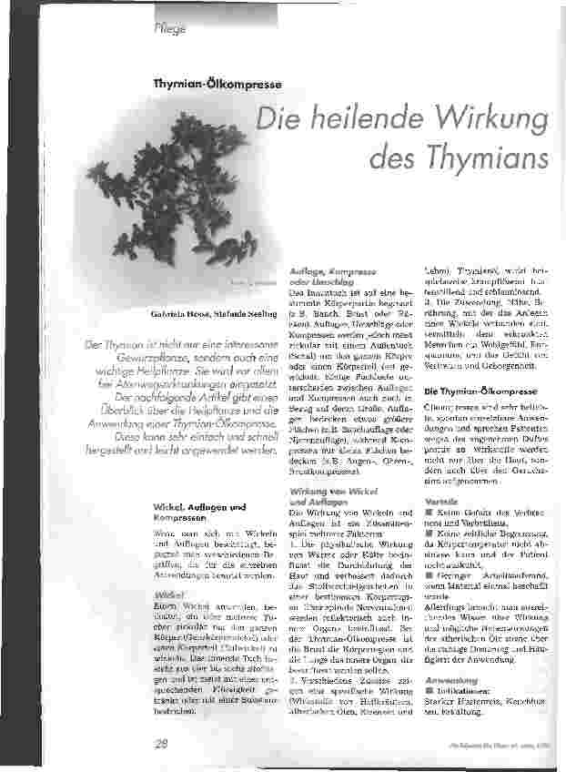 Vorschauseite 1: Die heilende Wirkung des Thymians