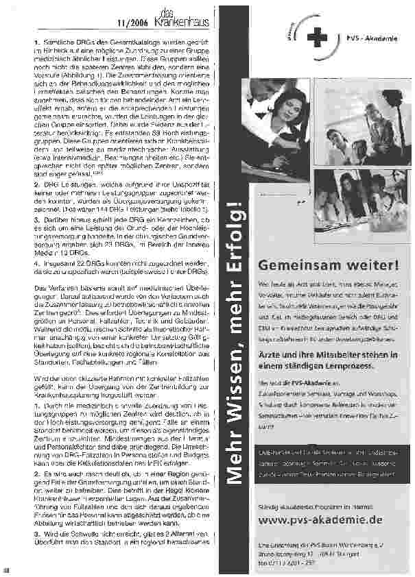 Vorschauseite 3: Zentrenbildung und Krankenhausplanung - Ein Vorschlag zur methodischen Vorgehensweise