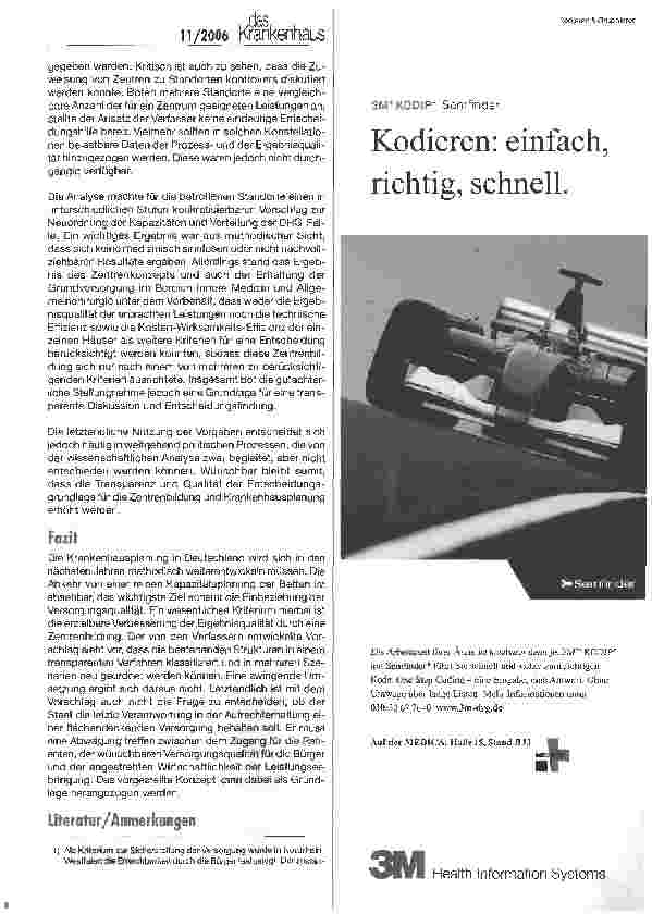 Vorschauseite 5: Zentrenbildung und Krankenhausplanung - Ein Vorschlag zur methodischen Vorgehensweise