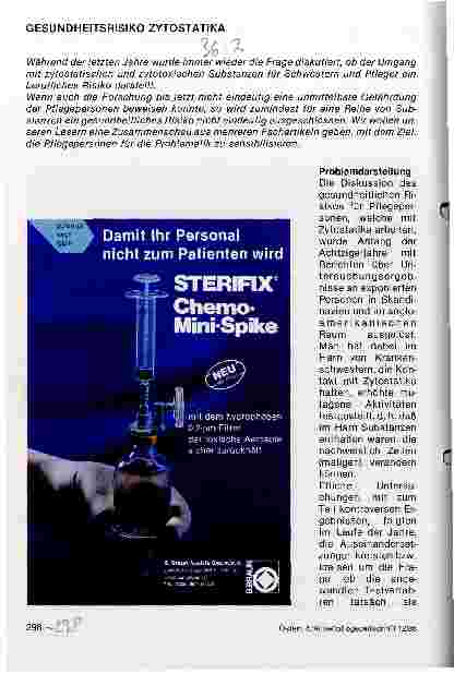 Vorschauseite 1: Gesundheitsrisiko Zytostatika