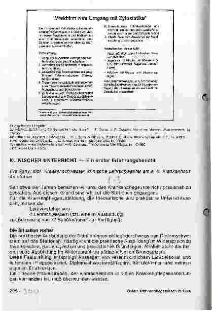 Vorschauseite 3: Gesundheitsrisiko Zytostatika