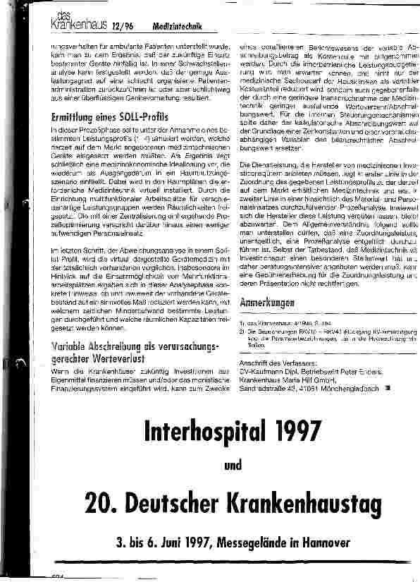 Vorschauseite 4: Investitionscontrolling: Medizintechnik auf dem Prüfstand Analytische Bedarfsplanung als Entscheidungsgrundlage für zukünftige Investitionen