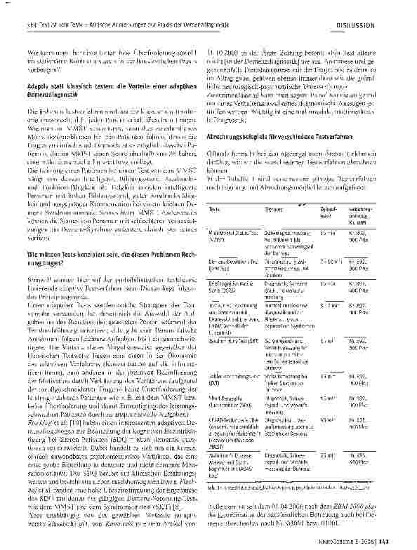 Vorschauseite 4: Ein Test ist kein Test - Kritische Anmerkungen zur Praxis der Demenzdiagnostik - Empfehlungen für Allgemeinmediziner und Fachärzte