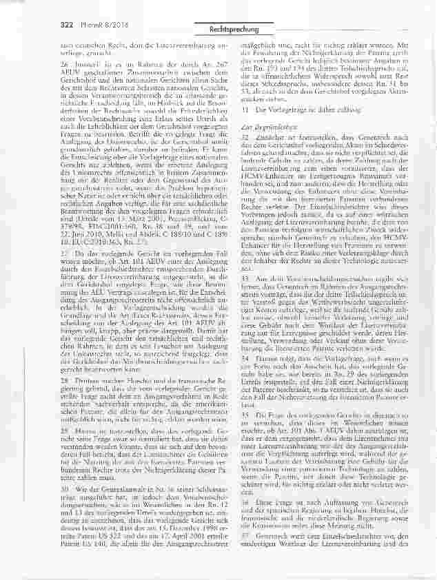 Vorschauseite 3: Erfüllung eines Lizenzvertrages über Patentrecht