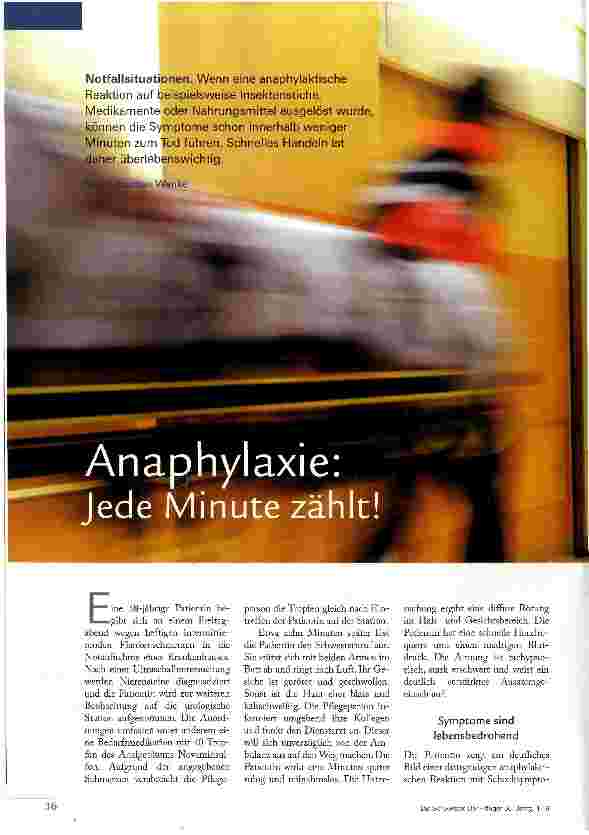 Vorschauseite 1: Anaphylaxie: Jede Minute zählt!