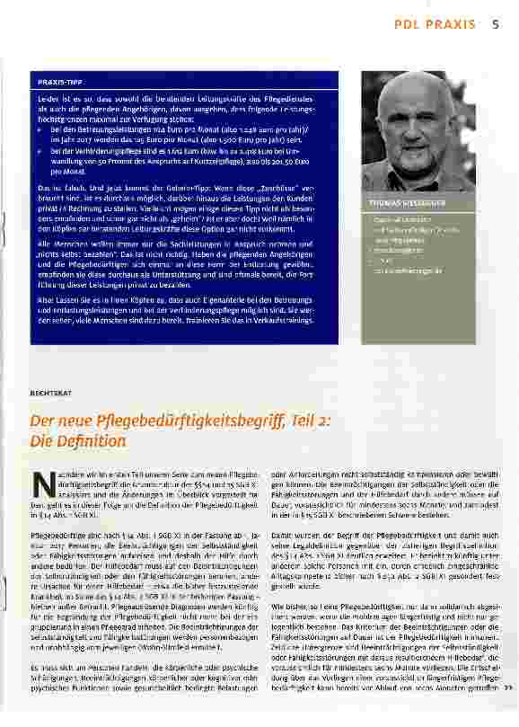 Vorschauseite 1: Der neue Pflegebedürftigkeitsbegriff, Teil 2. Die Definition