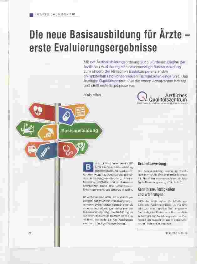 Vorschauseite 1: Die neue Basisausbildung für Ärzte erste Evaluierungsergebnisse