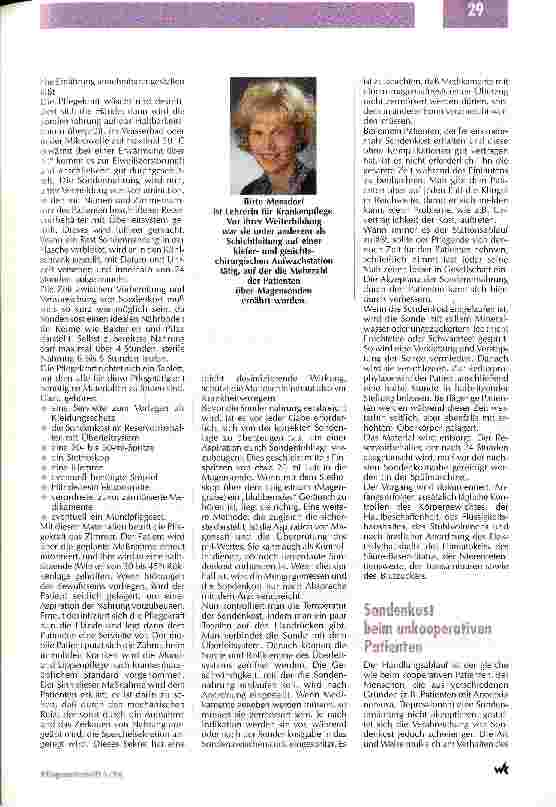 Vorschauseite 2: Viel Einfühlungsvermögen ist erforderlich Verabreichung von Sondenkost