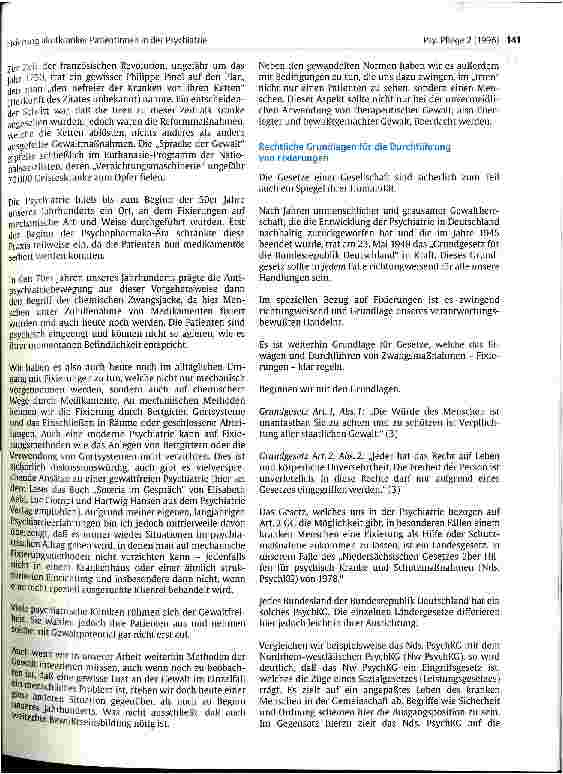 Vorschauseite 2: Fixierung akutkranker PatientInnen in der Psychiatrie - eine subjektive geschichtliche und rechtliche Betrachtung