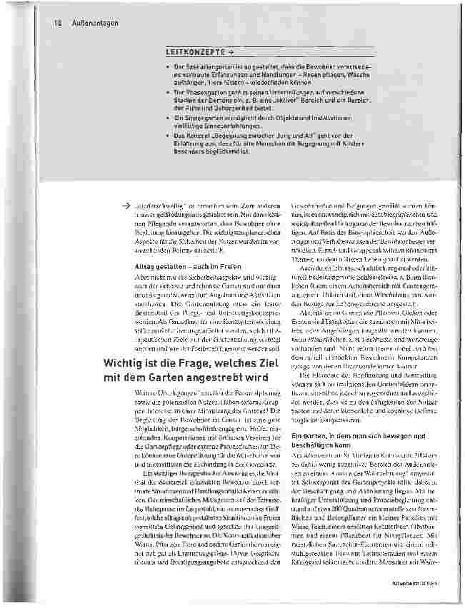 Vorschauseite 2: Aufenthalt im Freien sollte Teil des Konzepts seinGärten für Menschen mit Demenz
