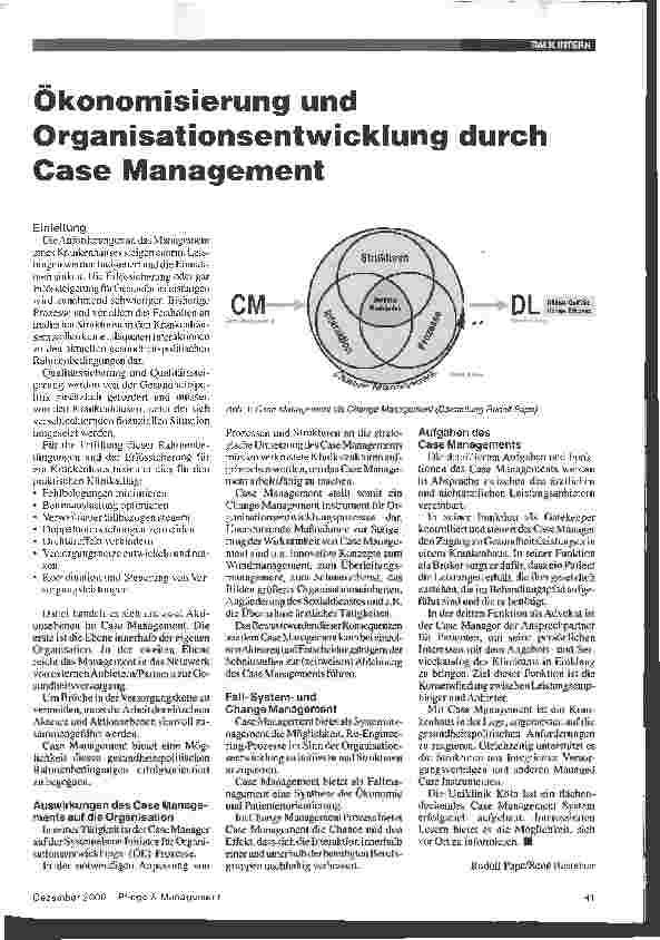 Vorschauseite 1: Ökonomisierung und Organisationsentwicklung durch Case Management