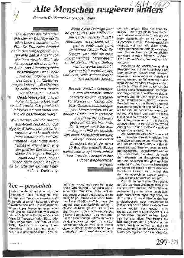 Vorschauseite 1: Alte Menschen reagieren anders