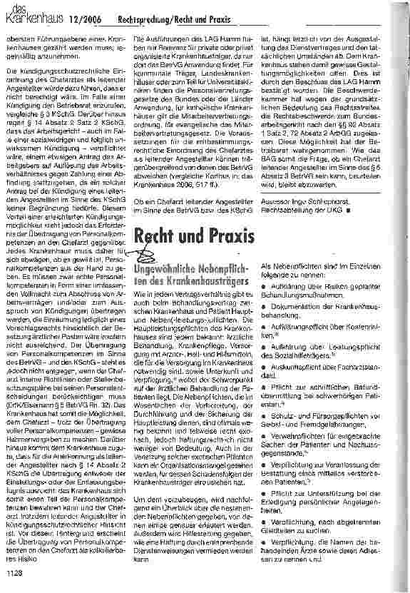 Vorschauseite 4: Chefärzte als leitende Angestellte