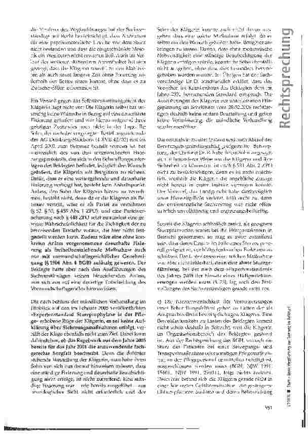 Vorschauseite 5: Sturz - keine Verpflichtung zur Fixierung im Rollstuhl