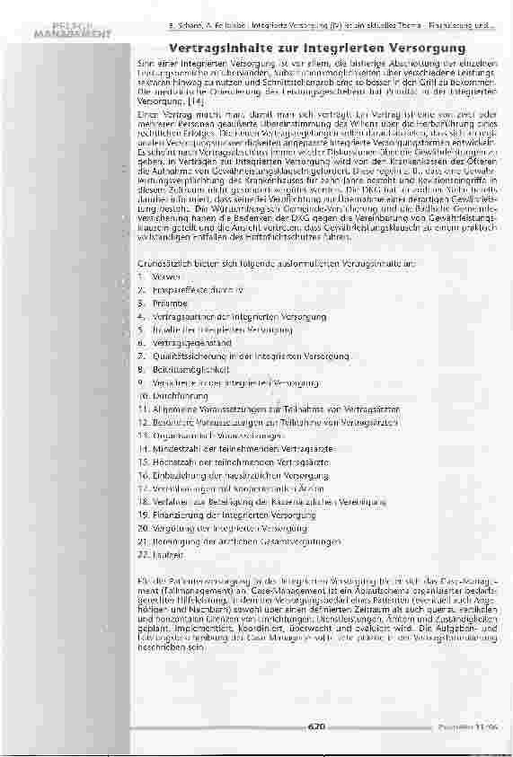 Vorschauseite 6: Integrierte Versorgung (IV) ist ein aktuelles ThemaFinanzierung und Konzeptionierung von IV