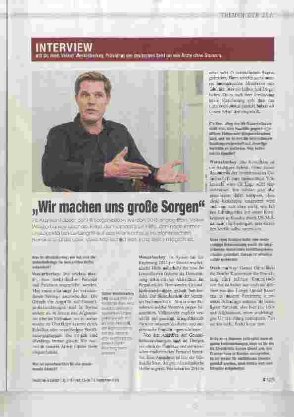Vorschauseite 1: Wir machen uns große Sorgen