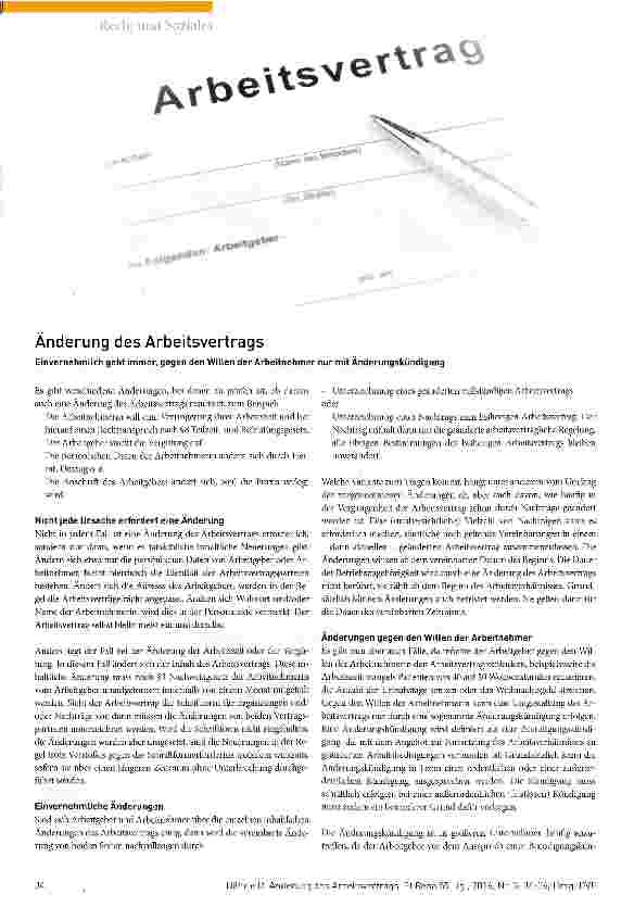 Vorschauseite 1: Arbeitsvertrag