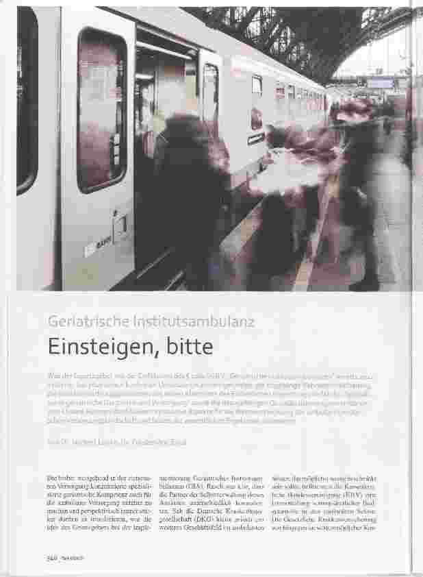 Vorschauseite 1: Geriatrische Institutsambulanz Einsteigen bitte