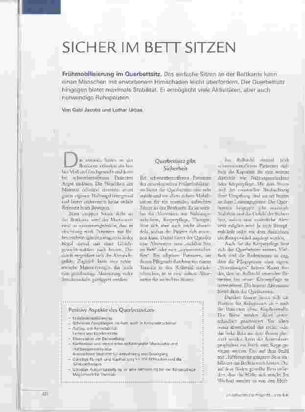 Vorschauseite 1: SICHER IM BETT SITZEN