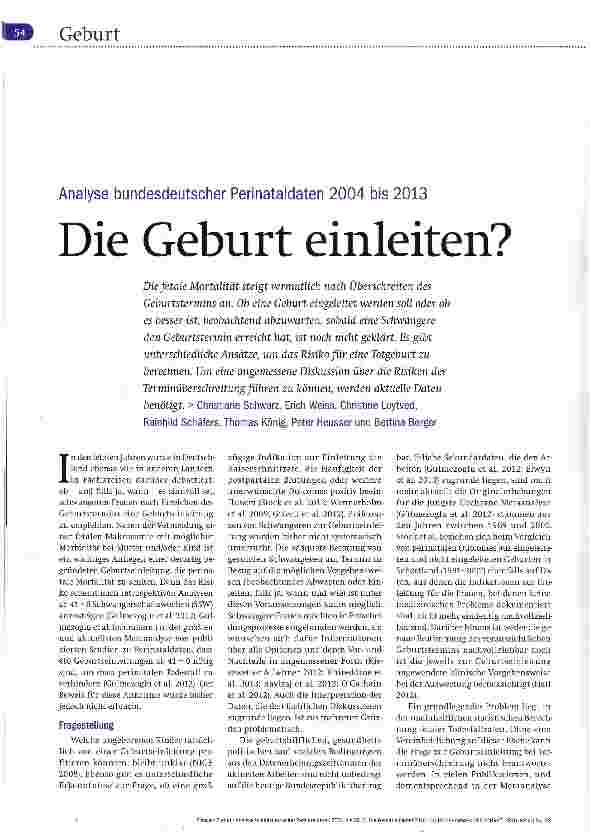 Vorschauseite 1: Die Geburt einleiten?