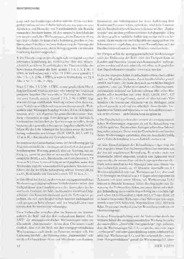 Vorschauseite 4: Irreführende Werbung mit der Dauerhaftigkeit eines Therapieerfolges für Cellulite-Behandlungen