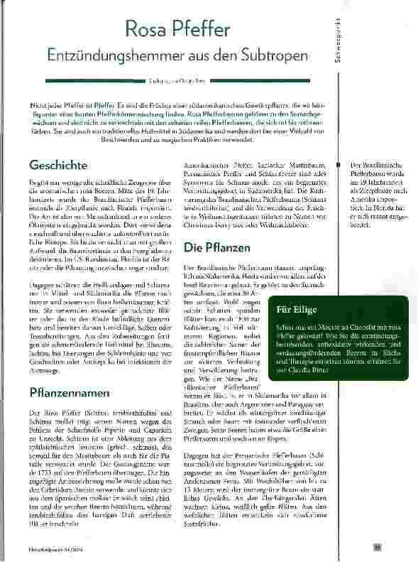 Vorschauseite 1: Rosa Pfeffer Entzündungshemmer aus den Subtropen
