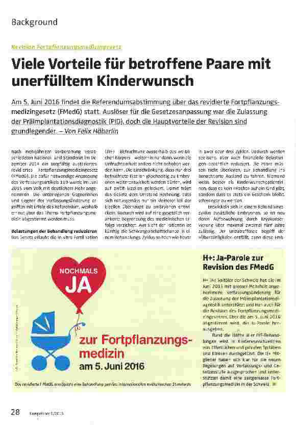 Vorschauseite 1: Viele Vorteile für betroffene Paare mit unerfülltem Kinderwunsch