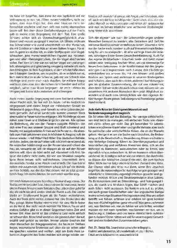 Vorschauseite 3: Geflohen, um zu bleiben Ein Nachruf zum Aufruf