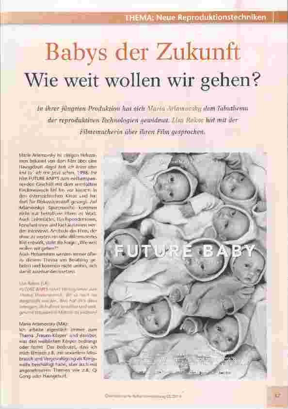 Vorschauseite 1: Babys der Zukunft Wie weit wollen wir gehen?